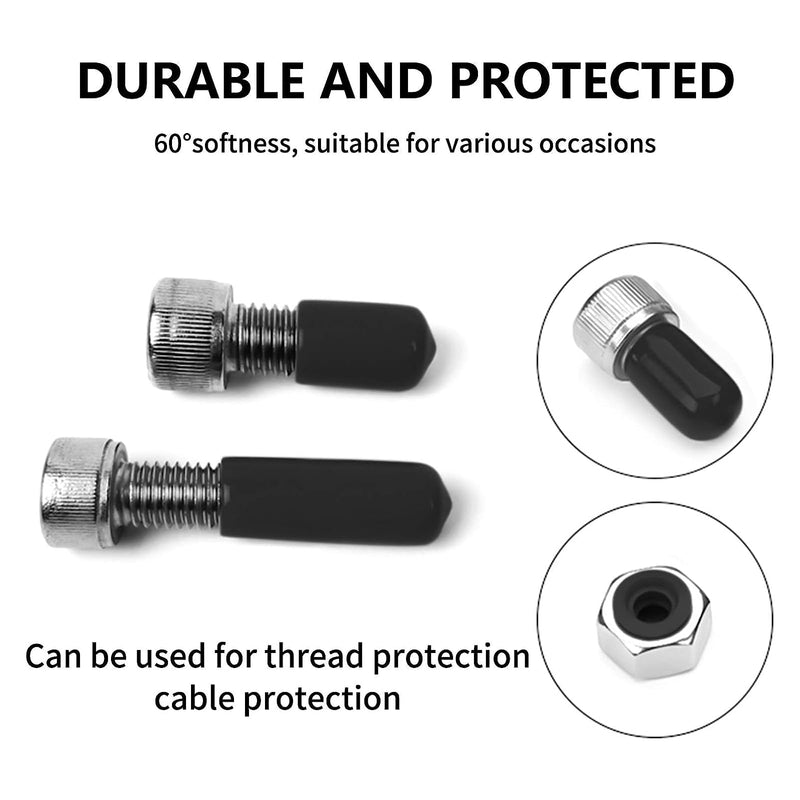 24 Pcs Round Rubber End Caps, 3/4" (19mm) ID Vinyl Flexible Screw Thread Protectors, Black Bolt End Caps for Metal Tubing Rod Bolt 19mm 24