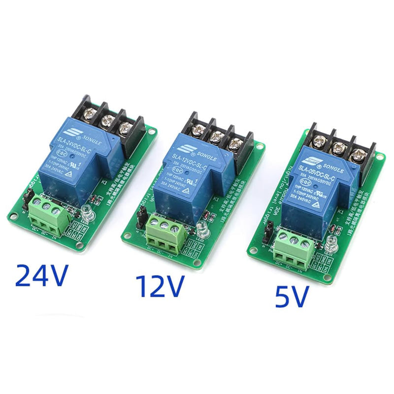 HiLetgo 2pcs 5V 30A One Channel Relay Module Optocoupler Isolation High and Low Trigger 5V