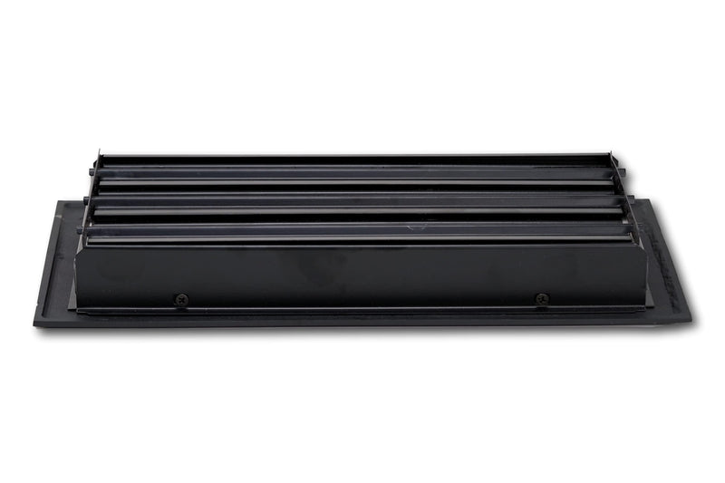 Madelyn Carter 4 x 10 Cast Aluminum Contemporary Vent Cover - Black (Overall: 5.25 x 11.5) | Floor Register and Wall Register 4 x 10 (Overall: 5.25 x 11.5)