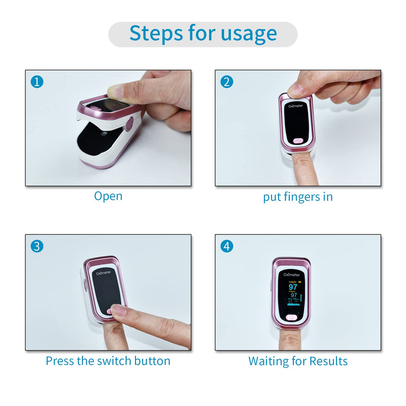 JUYII Pulse Oximeter Fingertip, Oxygen Monitor Fingertip, Oximeter Blood Oxygen Saturation Monitor, Accurate SpO2 Pulse Reading, Pulse OX Finger Pulse Oximeter
