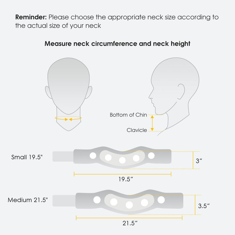 Neck Brace for Neck Pain and Support, Neck Support Brace, Adjustable Cervical Collar, Gray, 3" Tall, 19.5" Long