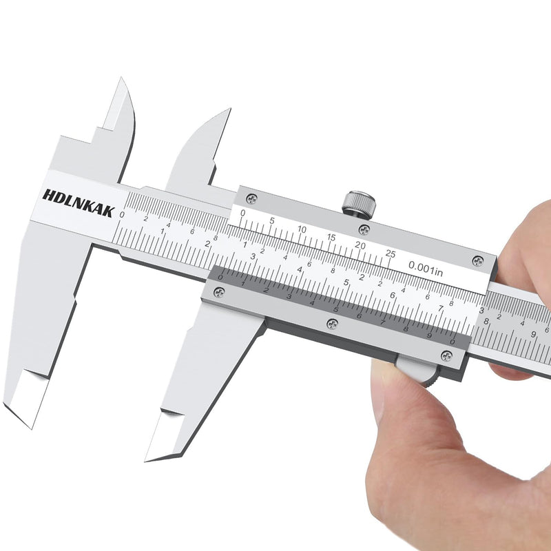 HDLNKAK Vernier Caliper 0.001", Outside Micrometer 0.001" and Stainless Steel Ruler, 0-6 Inch/0-150 mm High Precision Caliper, 0-1" Alloy Precision Micrometer Mechanical Toolkit Set.