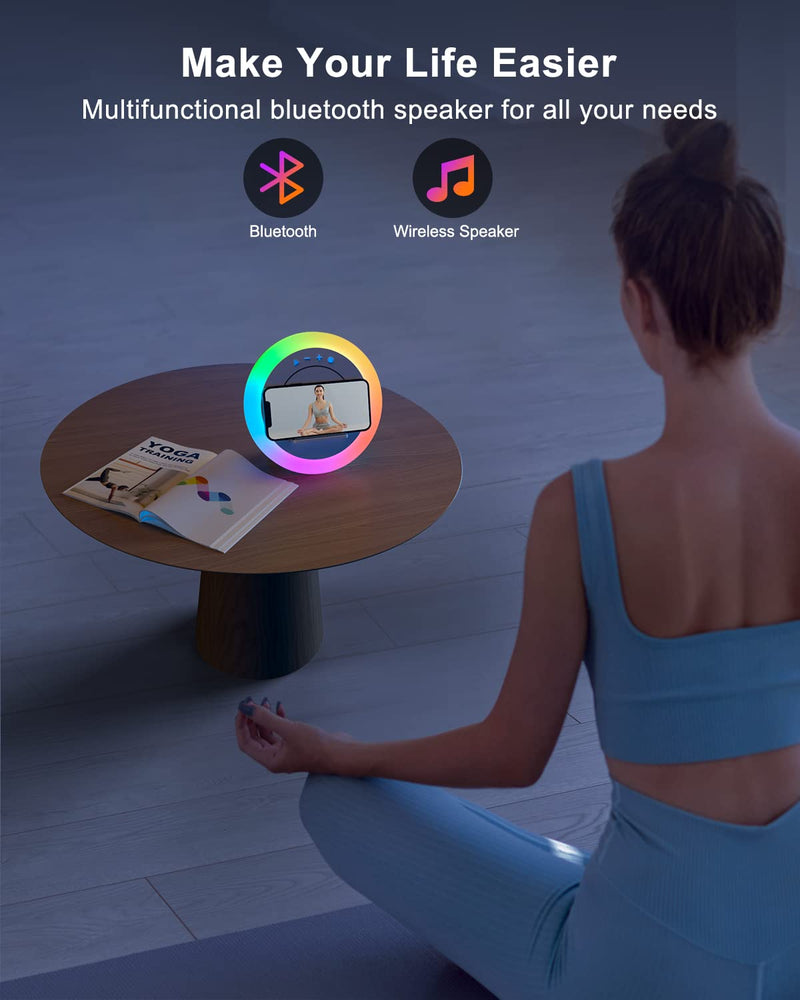 Bluetooth Speaker with Lights, Wireless Charging Speaker, Best Birthday Gift Ideas Teenage,Applicable for Bedroom/Teen Girl Gifts/Please use The Original Adapter(5W Wireless Charging) 5W wireless charging