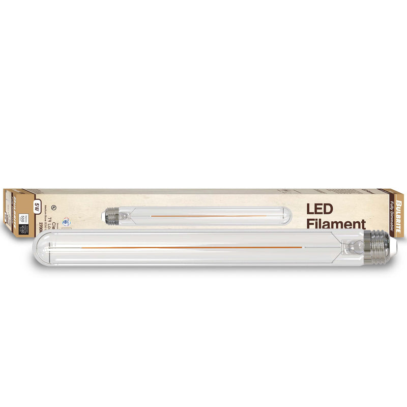 Bulbrite 776945-5W LED Filament, 11" T9 Long, 2700K Fully Compatible Dimming, E26 Base, 500 Lumens, CRI 90, Warm White Light, Decorative (4 Pack) 4