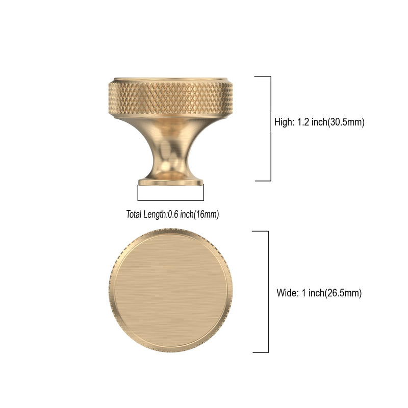 Asidrama10 Pack Gold Kitchen Cabinet Knobs Knurled Dresser Knobs Drawer Knobs Cabinet Hardware Aluminum Knobs for Dresser Drawers 10 Pack