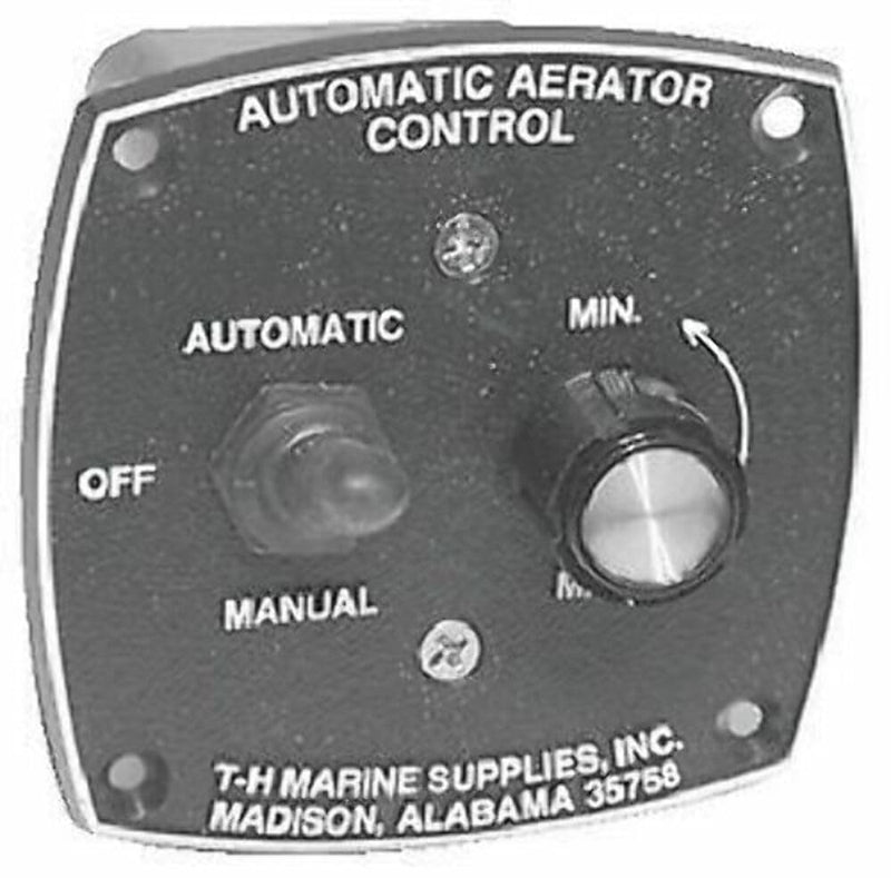 T-H Marine Automatic Aerator Control Panel Mount - Waterproof Solid-State Livewell Timer Switch for Aerator Pumps - Adjustable 1-10 Min Off Delay, 45 Sec On Cycle, 10A
