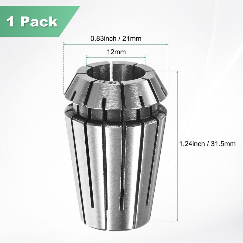 ER20 Spring Collet, 40Cr Steel Spring Collet Chuck 12mm Clamping Diameter for CNC Engraving Machine/Lathe Milling Tool [Silver,1.2x0.8"/ 31.5x21 Mm]