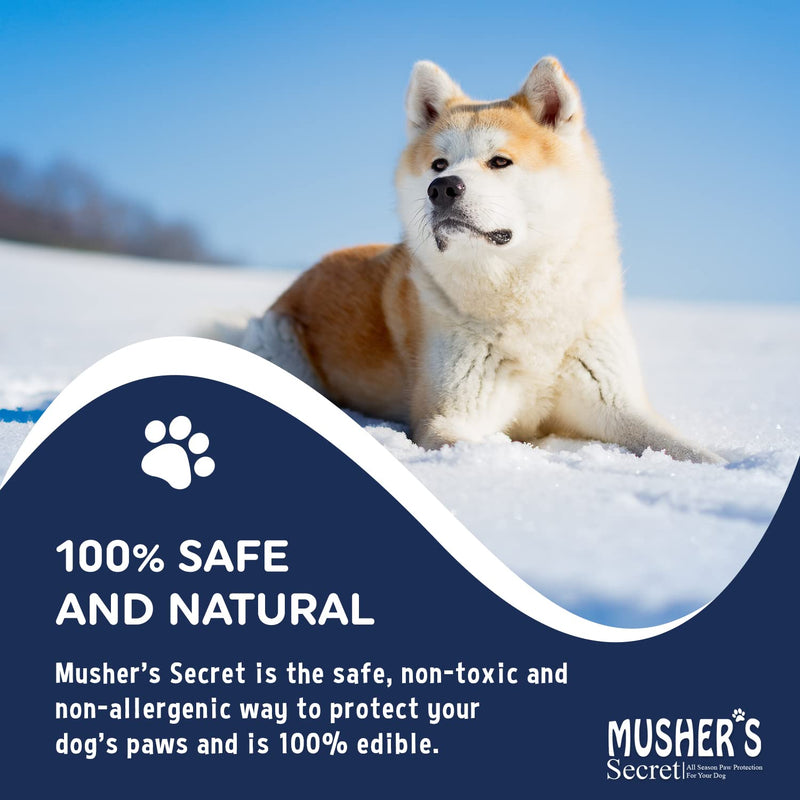Musher's Secret Dog Paw Wax 60 g (2.1 oz) - Moisturizing Dog Paw Balm that Creates an Invisible Barrier That Protects and Heals Dry Cracked Paws - All-Natural with Vitamin E and Food-Grade Ingredients 2.1 Ounce (Pack of 1)
