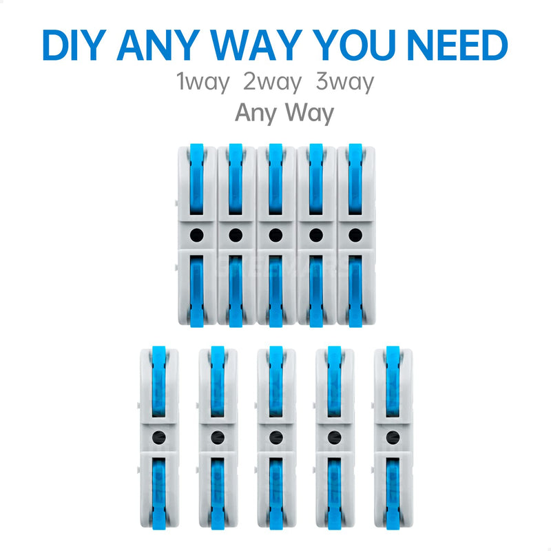 GKEEMARS 50 Pcs Wire Connector, 1 Conductor Compact Wire Splicing Connectors for Circuit Inline 24-12 AWG (Blue)