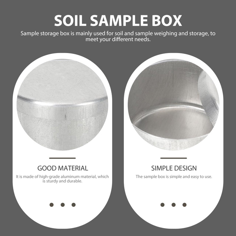 Beaupretty 27Pcs Round Soil Sample Jars with Lids 1.96 X 3.54 in Sample Boxes for Soil Containers Storage and Weighing in Lab Experiments Observation Teaching 5x5cmx3pcs Silverx3pcs