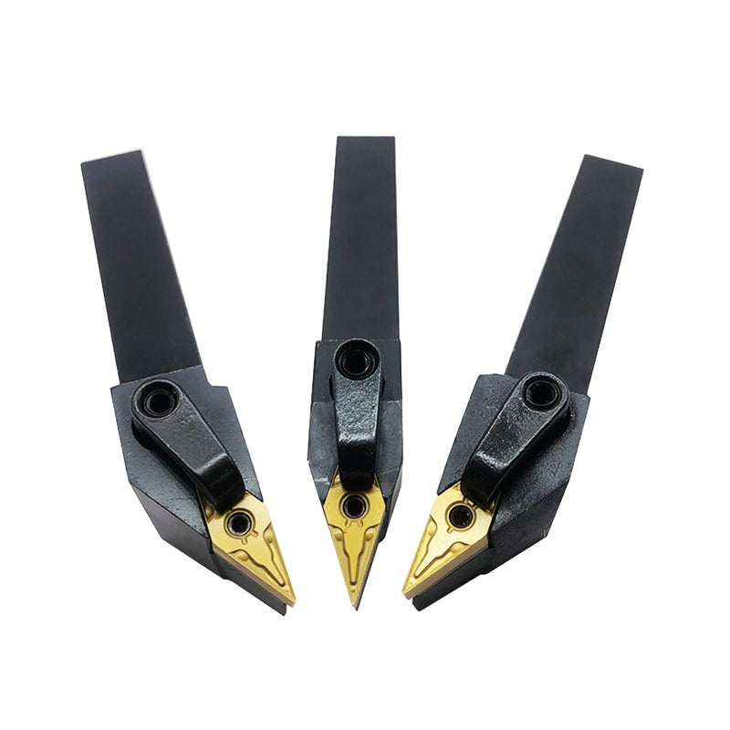 GBJ 3PCS 5/8" MVJNR MVJNL MVVNN holder with Carbide Turning Inserts VNMG331 CNC Lathe Turning Tools for machining Steel parts/stainless steel 3pcs Holders with 3pcs VNMG160404 inserts