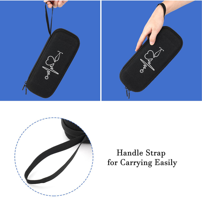 Stethoscope Case for 3M Littmann Classic III,Stethoscope Bag for Lightweight II S.E,Cardiology IV,Extra Room for Doctor & Nurse Accessorie Black Felt-Black