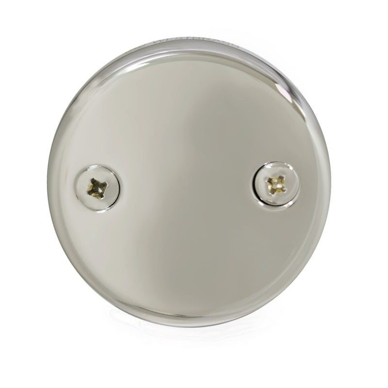 Westbrass Y593144-05 14" Black Tubular Bath Waste & Overflow Assembly with Tip-Toe Drain Plug and Two-Hole Faceplate, Polished Nickel 1 Pack