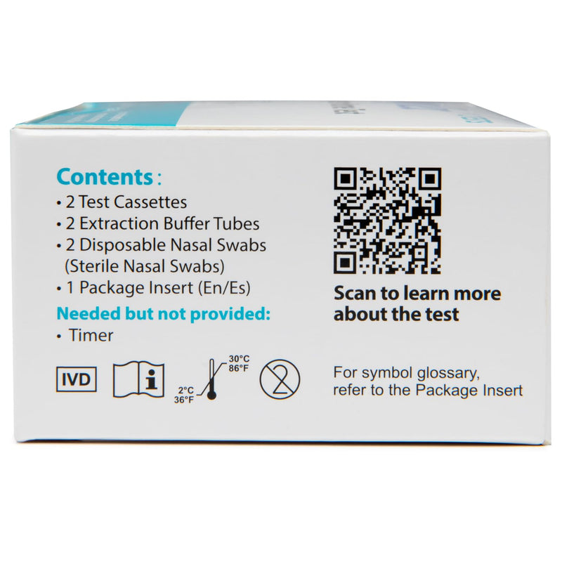 COVID-19 Antigen Home Test kit, 1 Pack, 2 Tests Total. FDA EUA Authorized OTC at-Home Self-Test, Non-invasive Nasal Swab, Easy to Use and No Discomfort, Results in 15 Minutes 1 Count (Pack of 2)