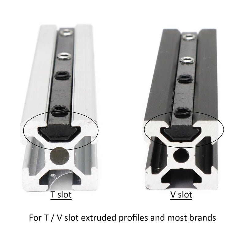 20Pcs 2020 Aluminum Extrusion T Slot Corner Bracket Extruded Hardware Straight Line Connector with Screw for 20 Series Black 20/20 80 20 2040 T V Slot Aluminum Profile Length Fasteners 20Pcs Straight Bracket with Screw