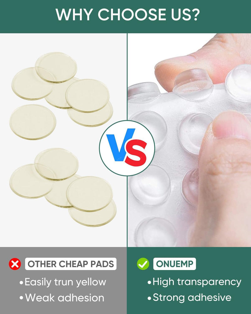 ONUEMP 304pcs Cabinet Door Bumpers Clear, Adhesive Rubber Feet Silicone, Sound Dampening Door Slam Stopper Non Slip Furniture Pads Wall Protector for Cutting Board, Door, Drawers, Glass Cabinet