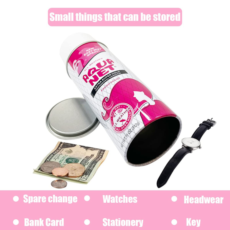 Aquanet Spray Diversion Safe Stash Can with Food Grade Smell Proof Bag with Hidden Compartment for Keys, Cash and Valuables