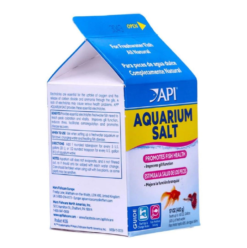 API AQUARIUM SALT Freshwater Aquarium Salt 17-Ounce Box 17 Oz Aquarium Treatment