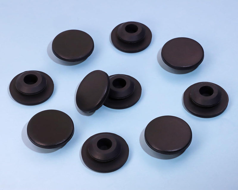 ONLYKXY 10 Pcs Silicone Round Snap in Type Locking Furniture Hole Plugs Button Protective Cover Cap Head (20mm/0.78inch, Black) 20mm/0.78inch