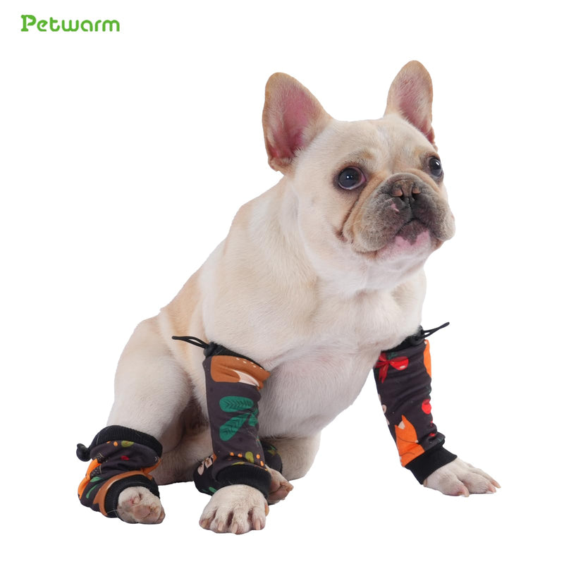 PetWarm Dog Recovery Sleeve 4pcs Set, Dog Leg Sleeve, Ideal for Comfort and Support During Pet Recovery, Suitable for Active or Support Recoverying Pet Use, Black Brown, S Small