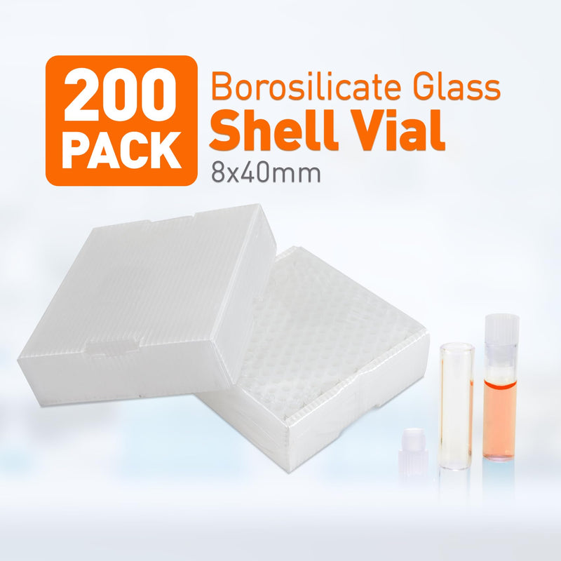 PEKYBIO Shell Vial, 1 mL Glass with Caps Installed, Pre-Assembled for Dissolution Systems,Pack of 200