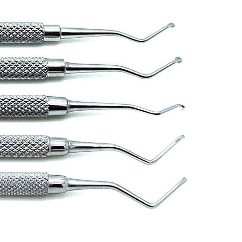 5 Pcs Superior Dental Excavator Spoons 1.2mm, 1.4mm, 1.8mm, 2mm, 2.5mm Instrument