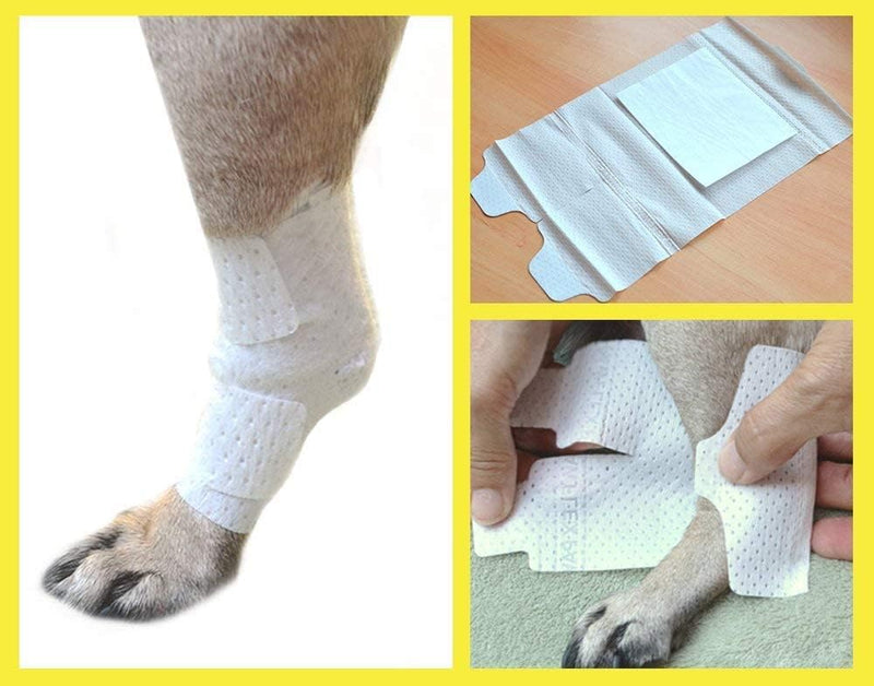 PawFlex Joint and Large Area Wound Bandages for Dogs Cats & Other Pets. Great for Leg Joint sprains and Tail Injuries! Non Adhesive Breathable Non-Slip Disposable Washable Value Pack (2XS/XS 12pk) White 2XS/XS 12pk