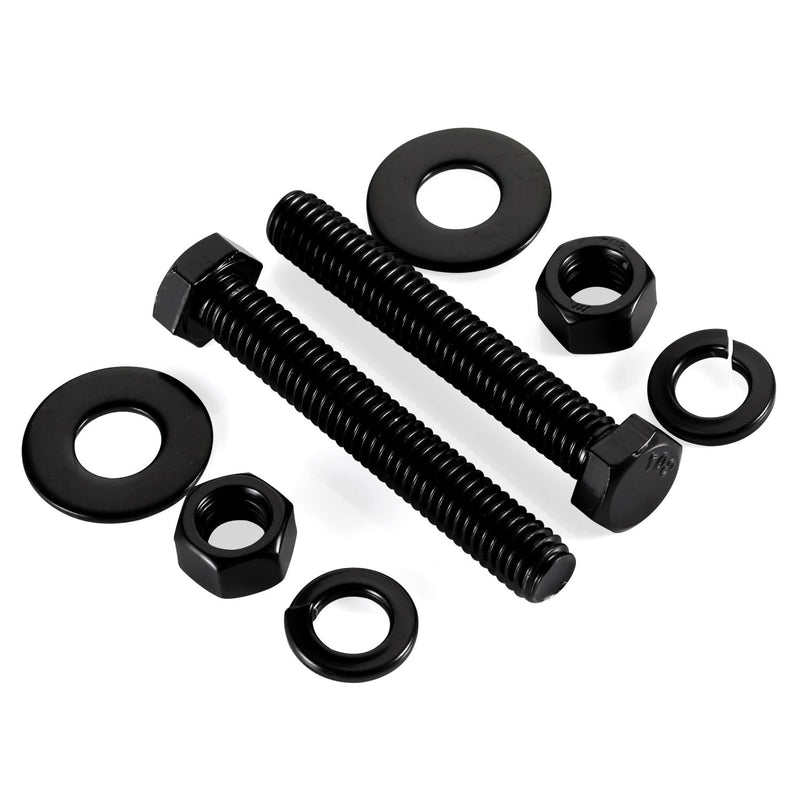 1/4-20 x 3 Hex Head Screws Bolts, Nuts, Flat & Lock Washers, Fully Threaded, Stainless Steel 18-8, Black Oxide Finish, 8 Sets 1/4-20 x 3"