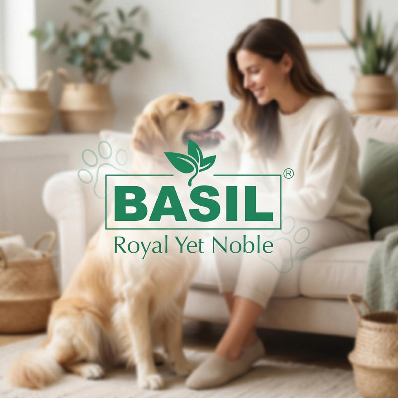 BASIL Dog Paw & Nose Balm Butter Cream with Almond Oil - Moisturizing Balm for Dry, Cracked Paws & Elbows | Gentle Care for Dogs & Puppies (50g / 1.75 oz)