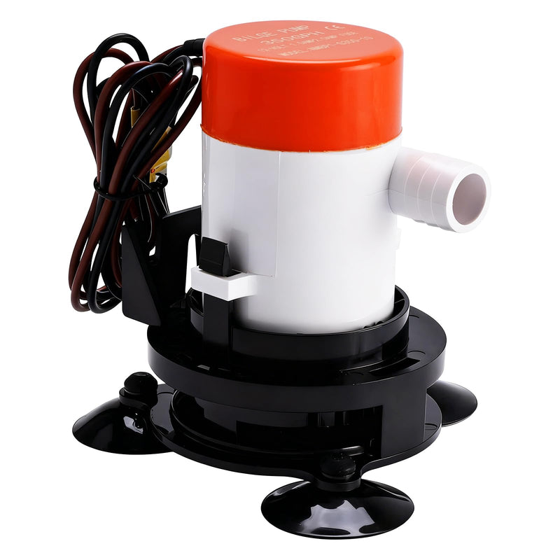 YaeMarine 12V 350 GPH Portable Livewell Aerator Pump Kit for Boats Baitwell | 12V DC submersible aerator pump, keeps bait oxygenated, ideal for boats, coolers, ice chests on fishing trips