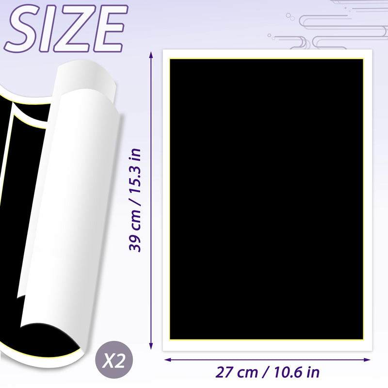 2 Pieces Laser Engraving Marking Paper 15.3x10.6 Inch Laser Engraving Paper for Ceramics Glass Metal Laser Cutting and Engraving for DIY Crafts (Black)