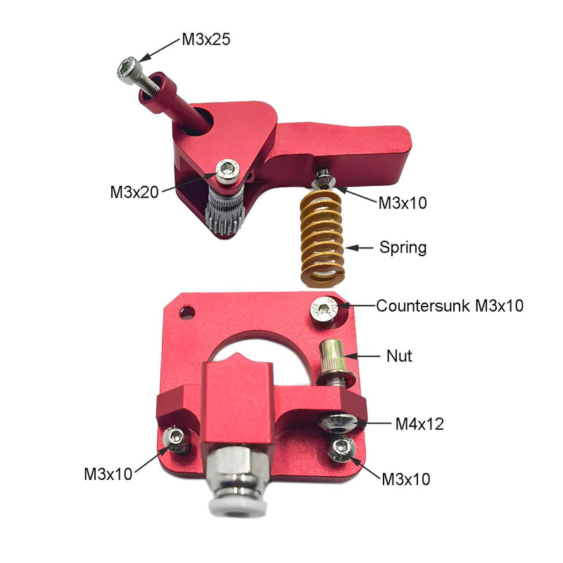 Ender 3 V2 Neo Direct Drive Upgrade Kit Plate with Dual Gear Extruder Kit for Ender 3 V2 Neo/Ender 3 Neo/Ender 3 Max Neo 3D Printer (Aluminum Plate+Dual Extruder Kit) Aluminum Plate+Dual Extruder Kit
