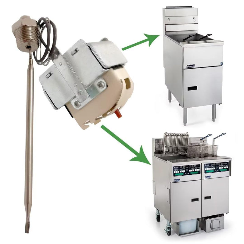 PP10084 High Limit Thermostat Switch for Pitco Fryer - 1/4" Thread MPT Stuff Box, 450°F/230°C Safety Rating, Ideal for VF35, MGII, SG14, 35C+, 45C+, 18S, 18, E500D Models