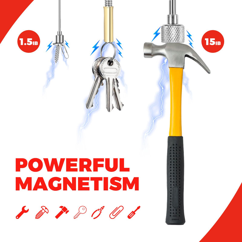 3 Pack Magnetic Pickup Tool- Extendable Magnet, Telescopic Magnetic Pick-up Tool, Bendable Flexible Magnetic Pickup Tool