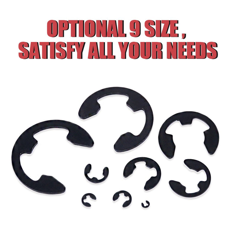 Hilitchi 328-Pcs [10-Size] Alloy Steel E-Clip Circlip External Retaining Ring Assortment Set