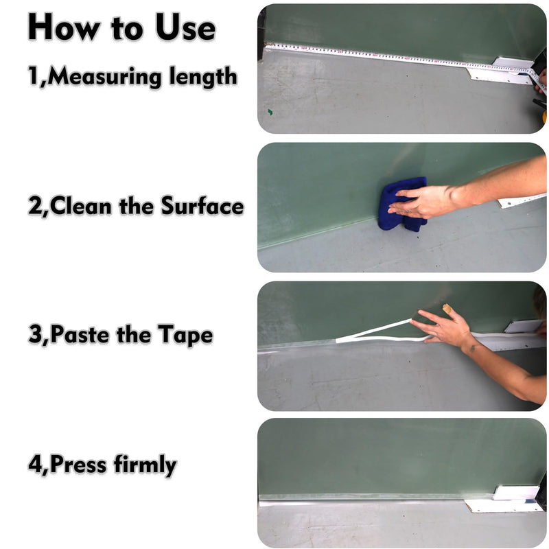 Silicone Seal Weather Stripping Tape 16.5 Feet Strip Bottom Draft Insulation Stopper Tape Weatherproof Soundproof for Door or Window Bathroom Shower Glass Gaps（45mm*5m） 45 MM 16.5FT