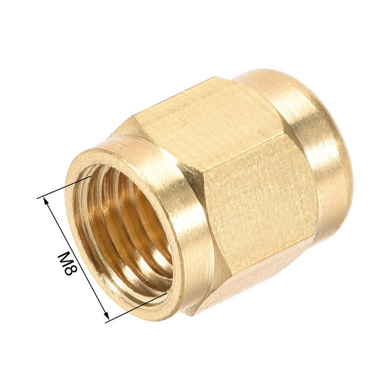 uxcell Brass Tubing Nut Tube Fitting Compression Insert Hydraulic Nuts M8x4mm 16pcs