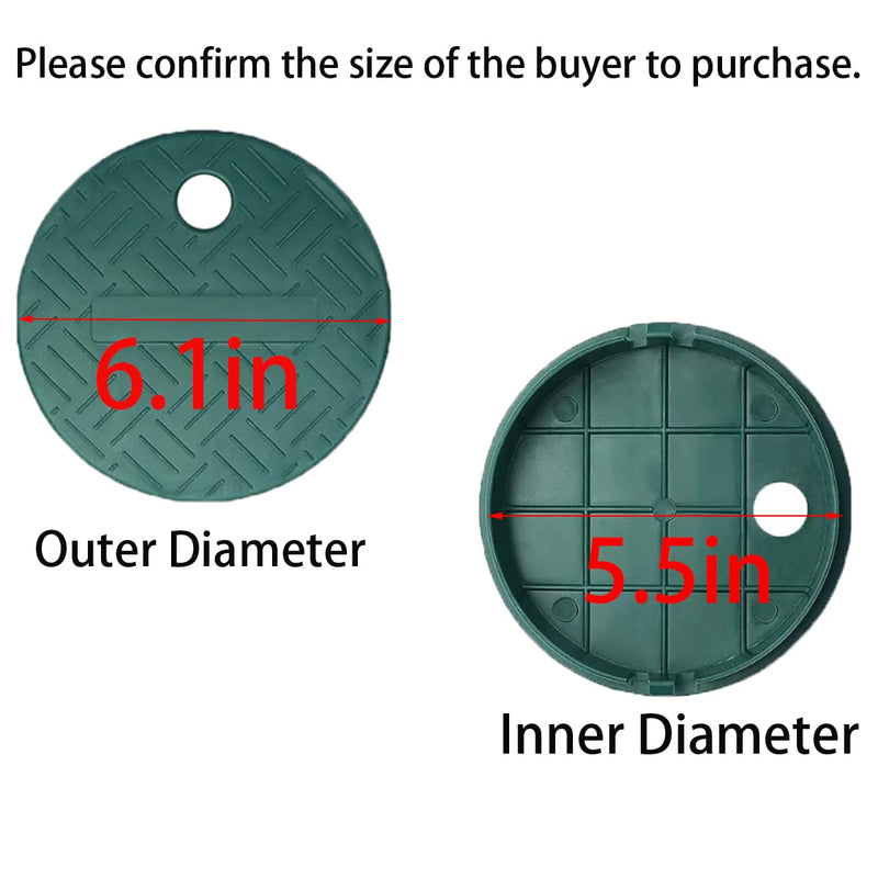 2PCS Sprinkler Valve Cover Irrigation Valve Box Cover Lid for Sprinkler Irrigation System Round Valve Overlapping Covers for Garden Outdoor Lawn Yard Sprinkler(6in) 6inch