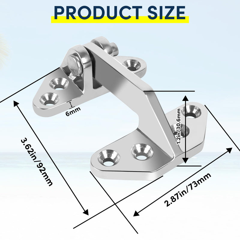 316 Stainless Steel Boat Hatch Hinges,2.75'' x 2.6''/3.62'' x 2.87'' Polished Marine Hinge,Marine Boat Hatch Heavy Duty Hinges with Screws,for Boats,Yachts,Doors,Deck,Windows,Cabinets(2/4 Pack) 3.62in x 2.87 in-2Pack