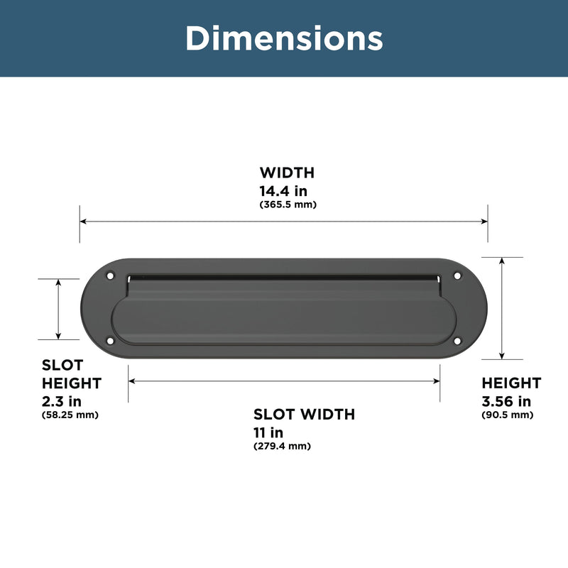 Franklin Brass Derby Mail Slot for Door in Matte Black HHMSL-MB-U