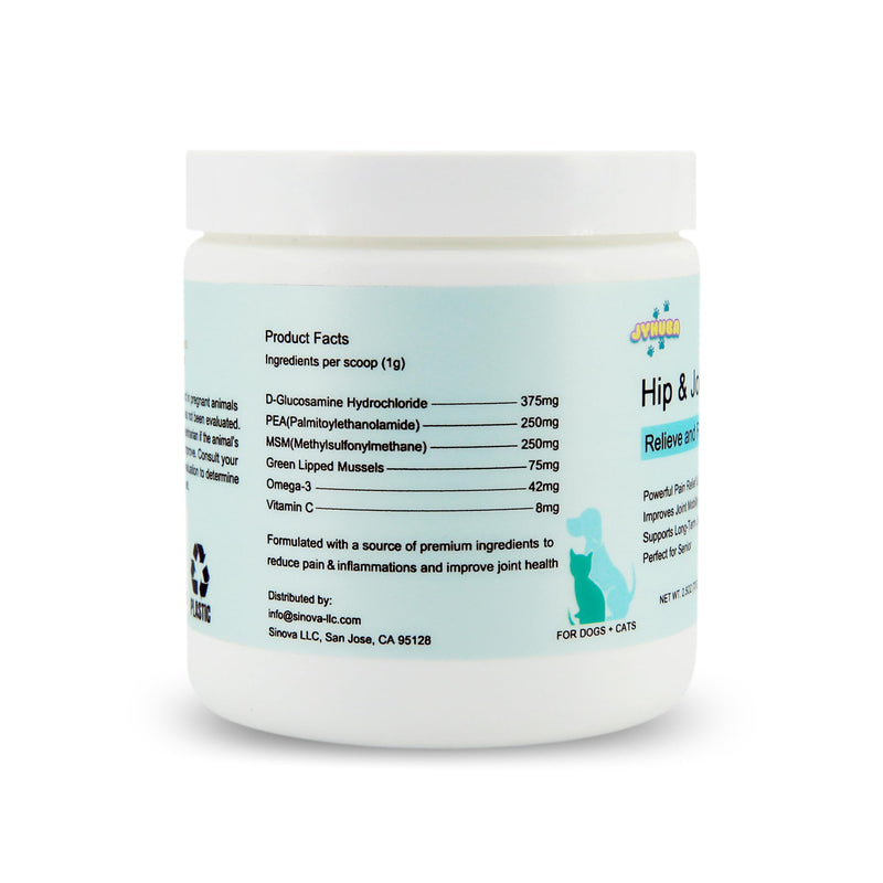Pet Pain Relief for Dogs & Cats – Natural Joint Supplement with Pea, Glucosamine, MSM, Green Lipped Mussels – Promotes Mobility, Reduces Inflammation & Pain – Made in USA 2.5oz (72g)