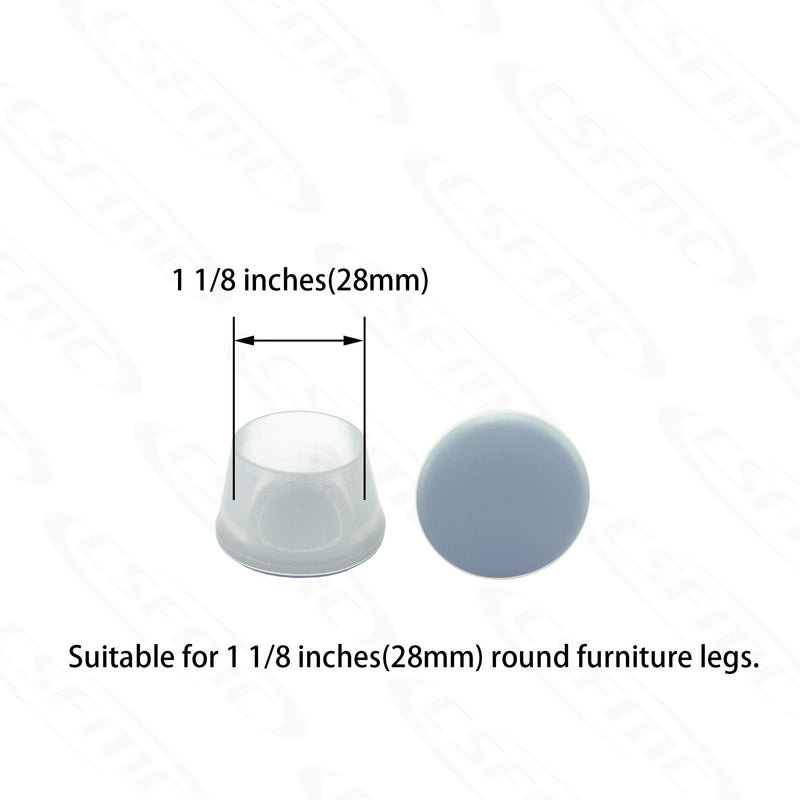 Sliders Cups for Round Furniture Legs(1 1/8 inches(28mm),16 Pack),Table/Chair/Cabinet/Sofa Glides Pads,Protect The Floor by Sliding Like Magic,Suitable for Carpet, Wood & Ceramic Tile Floor,etc 1 1/8 inches(28mm) Round