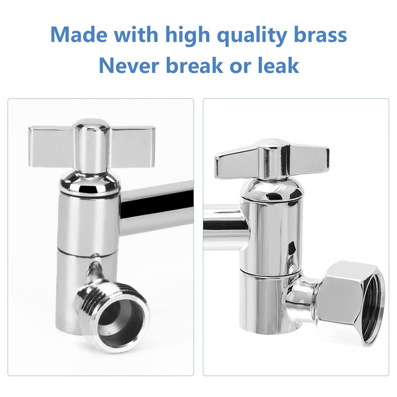Adjustable Shower Arm Universal Connection, NearMoon Solid Brass Shower Extension Arm, Adjust Angle to Upgrade Shower Experience, Easy to Install, Anti-leak (Chrome Finish) Chrome Finish