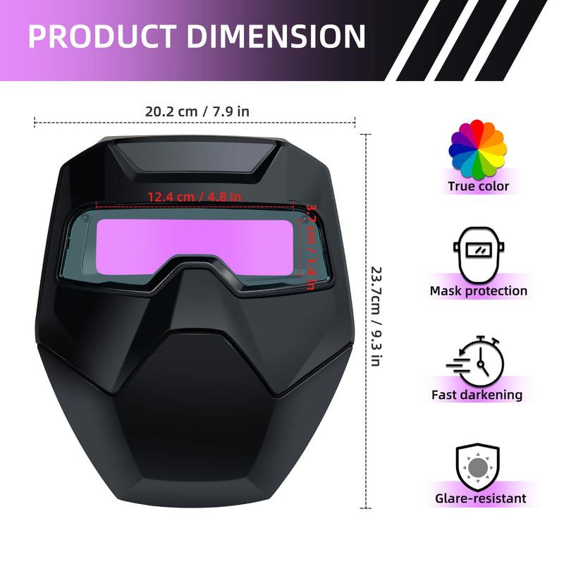 Welding Goggles Auto Darkening Plasma Cutting Glasses - Eye Protection Safety Goggles for Welding Blackish Purple