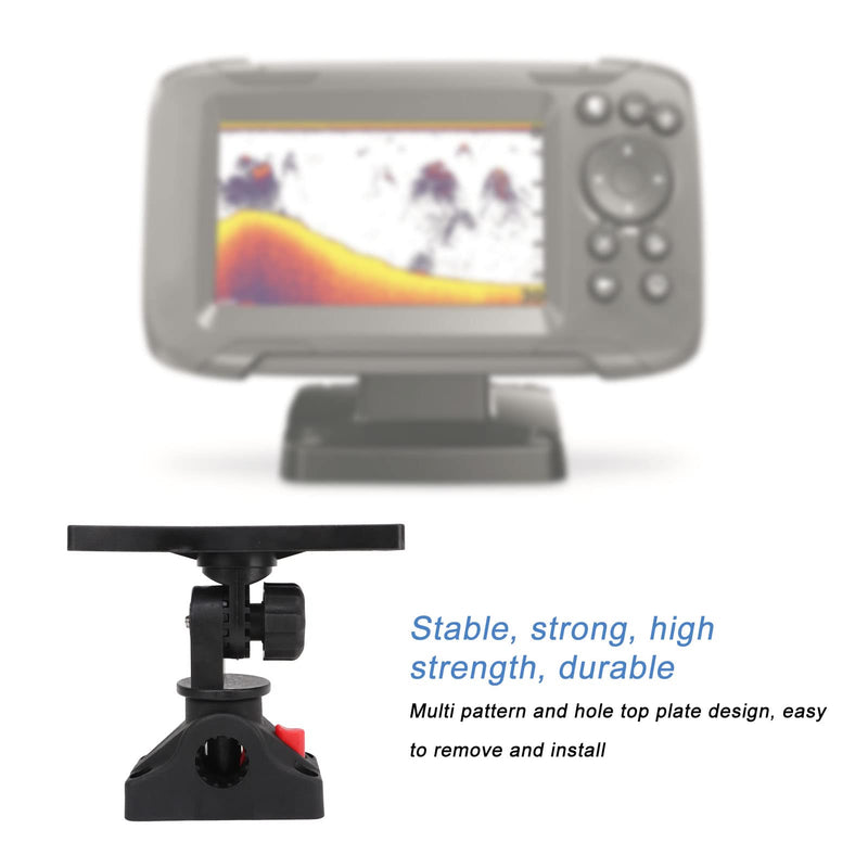 Fish Finder Mount Base, 360° Rotating Fish Finder Holder, Removable Adjustable Boat Fish Finder Electronic Mount, Stable Fish Finder Bracket for Canoe Kayak C Size Ball Adapters