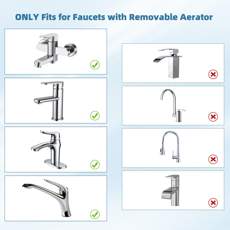 iFealClear Dishwasher Faucet Adapter, Faucet Adapter for Portable Washer, Portable Dishwasher Snap Aerator Adapter, 55/64-27 Female and 15/16-27 Male Thread for Kitchen/Bathroom/Rvs, Chrome-2 Pack