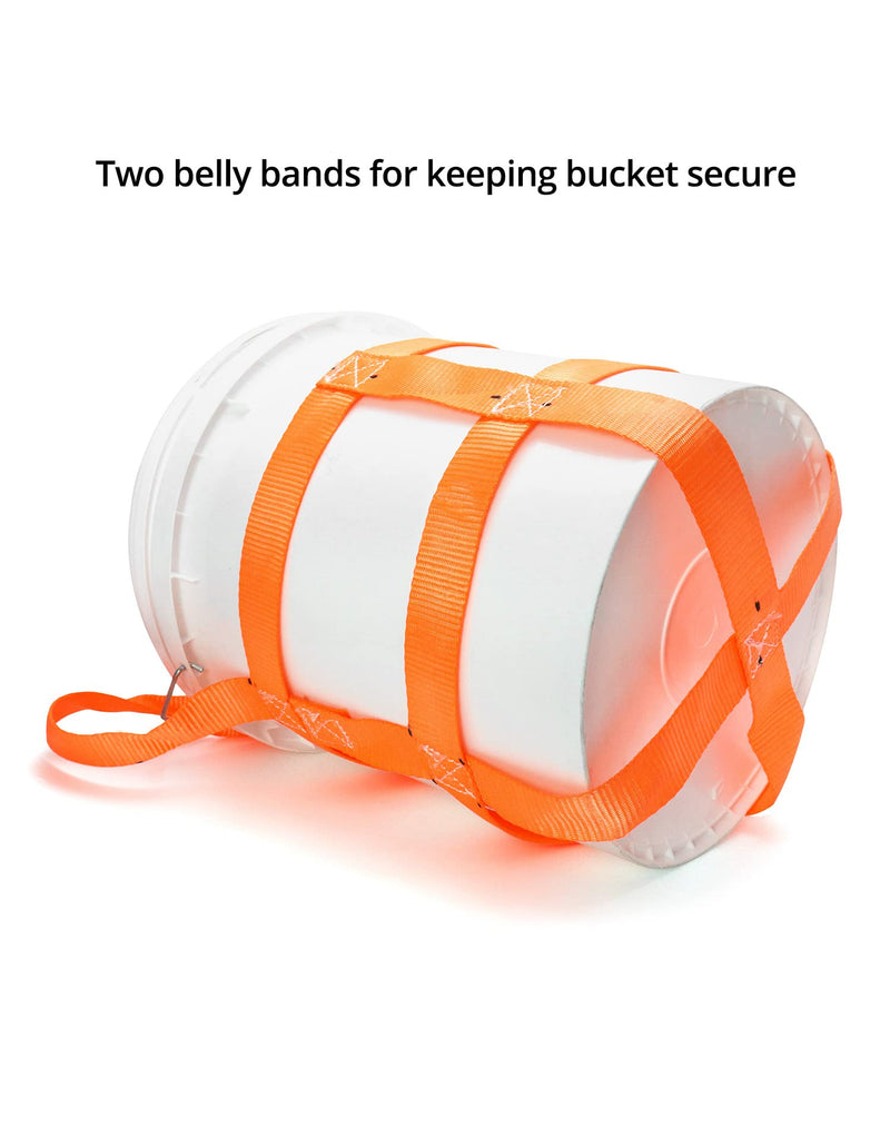 QWORK Bucket Sling for 5 Gallon Bucket, 2 Pack Drum Handling Sling with Belly Bands, 200Lbs Load Capacity