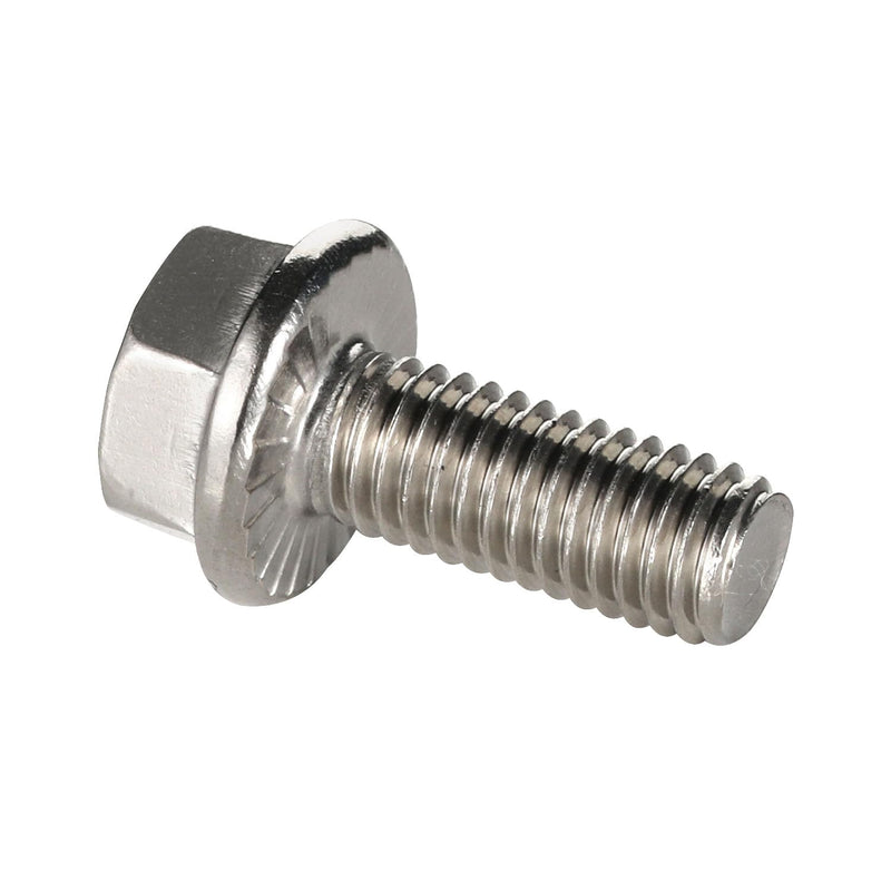 1/4-20 x 1 Flanged Hex Head Bolts Flange Hexagon Screws, Stainless Steel A2, DIN 6921, 25 PCS 1/4-20 x 1"