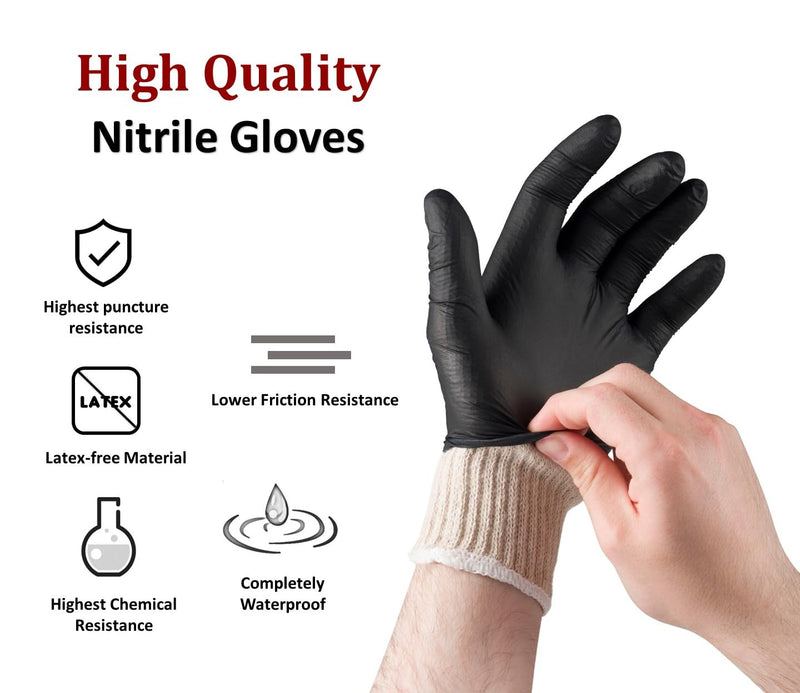 BBQ Gloves 4 Cotton Glove Liners and 100 Disposable Gloves Washable Cotton Liners Powder Latex Free Nitrile Gloves Large