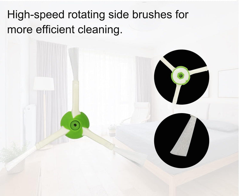 Replacement Parts accessories Compatible for iRobot Roomba i3 i3+ i4 i6 i6+ i7 i7+ i8 i8+/Plus E5 E6 E7 I,E &J Series Vacuum Cleaner,1 Set Rubber Brushes 4 HEPA Filters & 4 Side Brushes 1+4+4